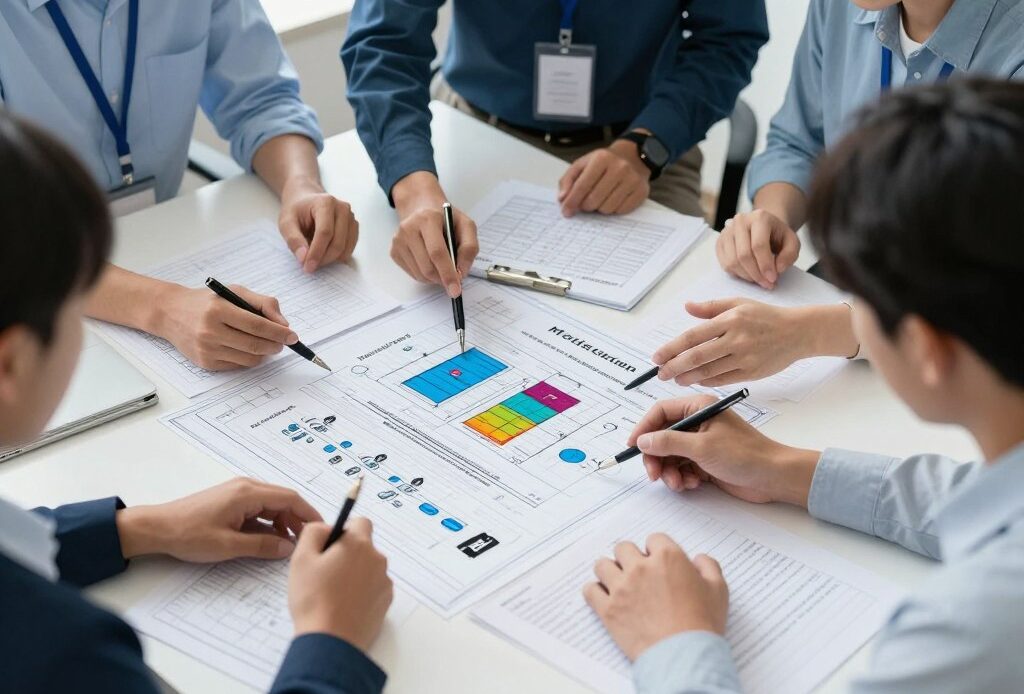 Équipe logistique adaptant les solutions aux besoins du client